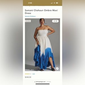 NWT Anthropologie plus size water color dress